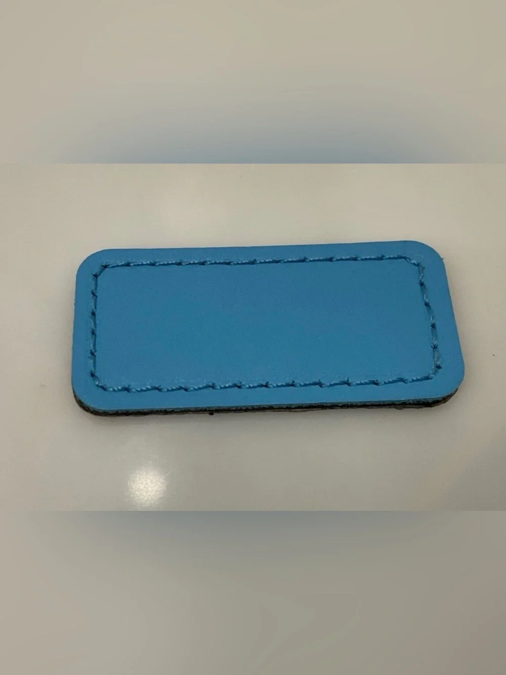 NEW Tumi Extra Small 2” x 15/16” Leather Monogram Patch - MCLAREN ELECTRIC BLUE